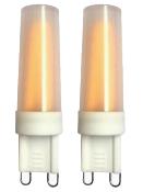Paquet de 2 ampoules LED G9 givrées - blanc chaud 2.5W 