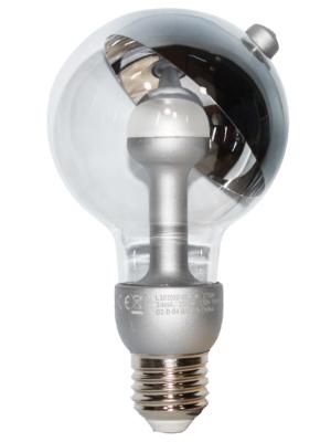 Ampoule LED culot E27 forme globe avec parabole chromée brillante - Petit modèle