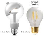 Ampoule LED culot E27 forme globe avec parabole chrome - Petit modèle - G80