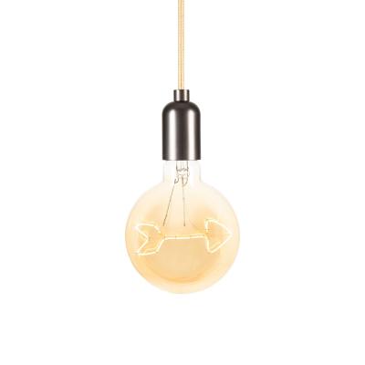 Ampoule E27 plate LED - Filament forme flèche verre ambré
