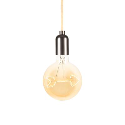 Ampoule E27 plate LED - Filament forme flèche verre ambré