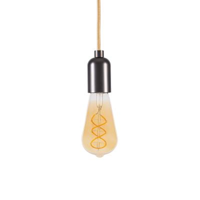 Ampoule LED E27 - Forme edison verre ambré filament torsadé