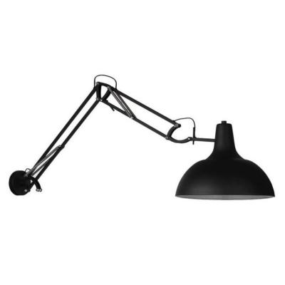 Applique lampe d'architecte en métal bras articulé noir mat E27