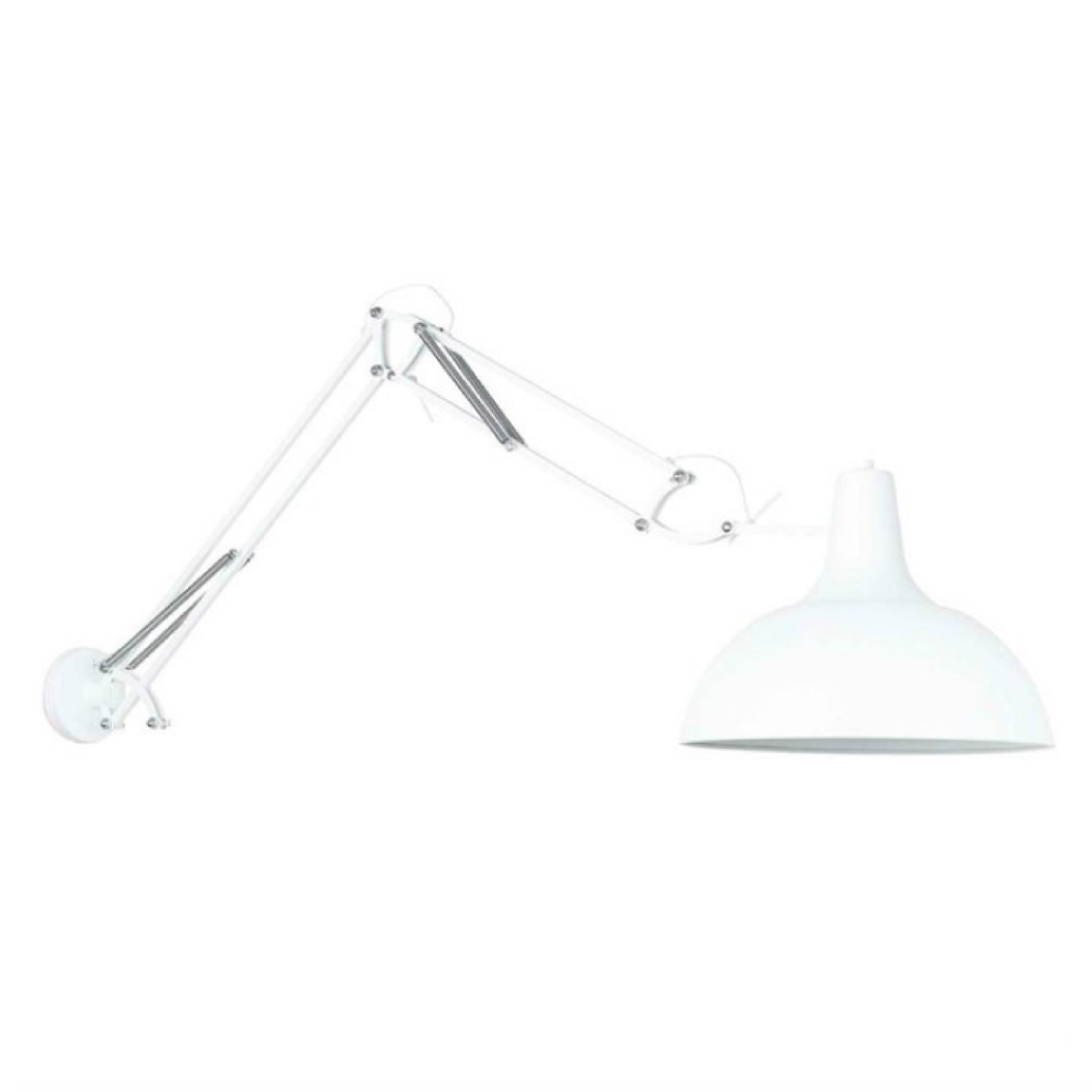 Applique lampe d'architecte en métal bras articulé blanc mat E27