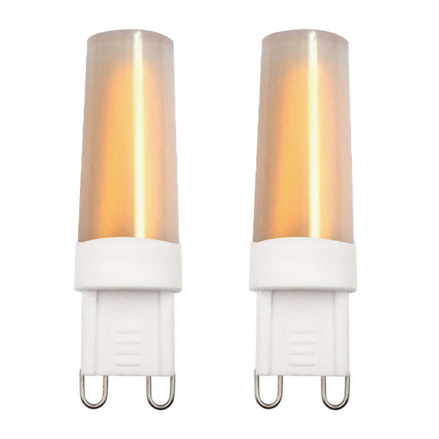Paquet de 2 ampoules LED G9 givrées - blanc chaud 2.5W 