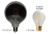 Ampoule LED décorative Culot E27 - Forme globe - Verre fumé - 6W