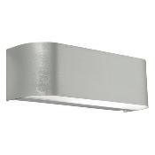 Applique intérieure murale en métal acier brossé avec diffuseur de lumière - E14