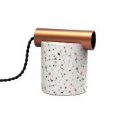  Lampe à poser en terrazzo et douille en métal cuivré - culot E27