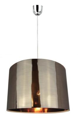 Lustre suspension avec abat-jour en PVC translucide style laiton brossé - E27