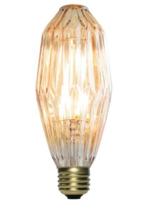 Ampoule décorative LED à facettes en verre transparent - Culot E27 - 4W - 450lm - Blanc chaud