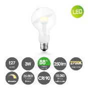 Ampoule LED culot E27 forme globe avec parabole blanche - Petit modèle G80