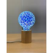 Ampoule globe E27 LED - Globe mosaïques bleues brillantes