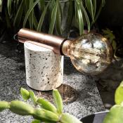  Lampe à poser en terrazzo et douille en métal cuivré - culot E27