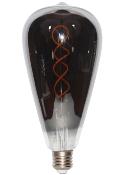 Ampoule LED EDISON XXL Culot E27 - Verre fumé noir et filaments spirales