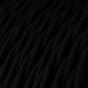 Fil électrique torsadé - Tissu effet soie - Noir