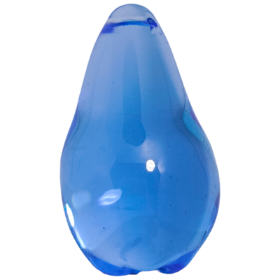 Perle poire - Bleu azur translucide - Petit modèle
