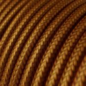 Câble rond - tissu effet soie - uni cuivre