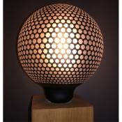 Ampoule globe E27 LED - Globe effet multi-hexagones