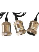 Plafonnier rond imitation acier avec suspension pour 3 ampoules