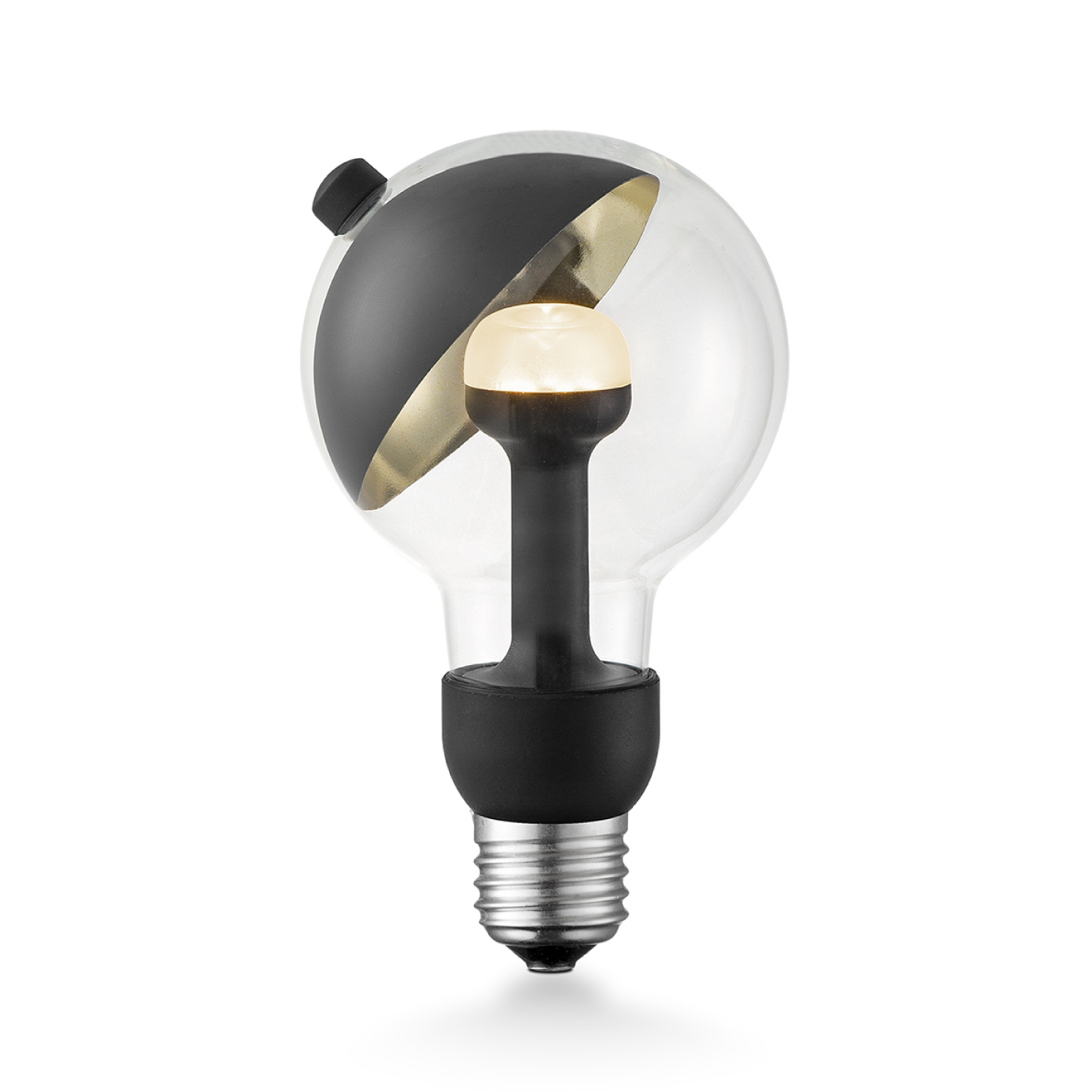 Ampoule LED culot E27 forme globe avec parabole noire et dorée - Petit modèle G80