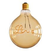 Ampoule décorative globe ambré - Filament LED texte Love - Culot E27