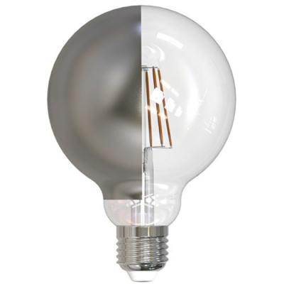 Ampoule globe E27 LED - Globe capuchon métallisé latéral ou horizontal