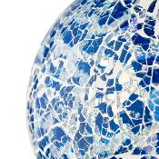 Ampoule LED décorative Mosaique bleue craquelée - Globe culot E27 - 4W