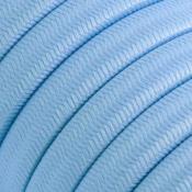 Câble électrique plat - Tissu effet soie - Azur Baby