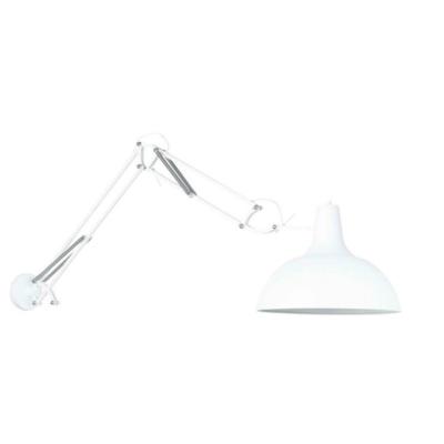 Applique lampe d'architecte en métal bras articulé blanc mat E27