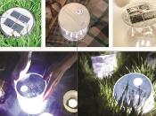 Lanterne solaire gonflable ronde lumière blanche avec 3 modes d'éclairage
