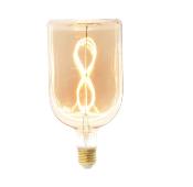 Ampoule décorative LED - Bouteille carré verre ambré - Culot E27 