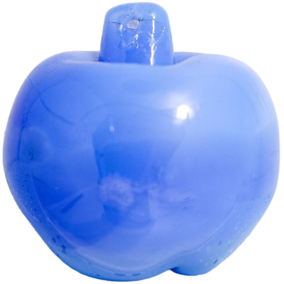 Perle pomme bleu laiteuse