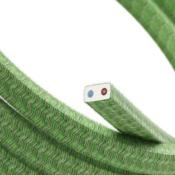 Câble électrique plat - Recouvert de coton - Vert pixel bronte
