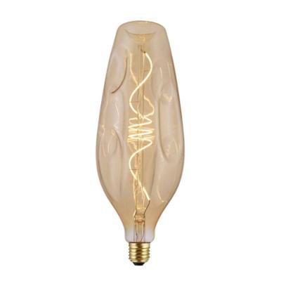 Ampoule décorative LED - Bouteille cabossée en verre ambré - Culot E27 