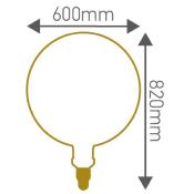 Ampoule LED XXL - Globe ambré - 60x82 cm - Culot E27