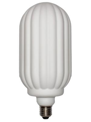 Ampoule décorative E27 LED - Forme allongée rainurée blanche 