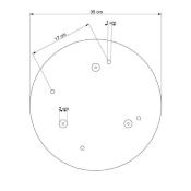 Rosace XXL ronde 35cm à 4 trous cuivre satiné - Pavillon