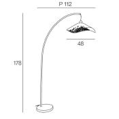 Lampadaire en métal arqué avec abat-jour en cordelettes tressées - E27 - SAHARA