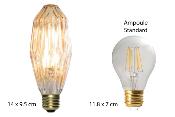 Ampoule décorative LED à facettes en verre transparent - Culot E27 - 4W - 450lm - Blanc chaud