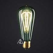 Ampoule LED Edison - Filament double looping émeraude - Culot E27