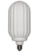 Ampoule décorative E27 LED - Forme allongée raynurée blanche 