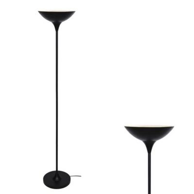 Lampadaire avec coupole en métal noir sur pied