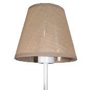 Applique murale intérieure en métal laqué blanc avec abat-jour en tissu beige - E14 - 40W