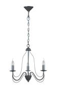 Lustre en métal gris style chandelier avec chaine de suspension