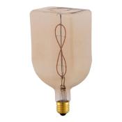 Ampoule décorative LED - Bouteille carré verre ambré - Culot E27 