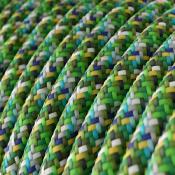 Câble rond - Tissu effet soie - Pixel vert