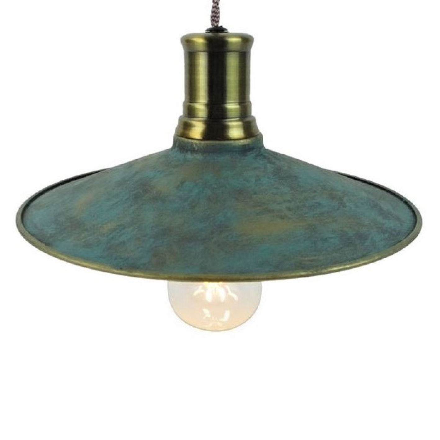 Suspension en métal finition bronze patiné style industriel - Luminaire vintage