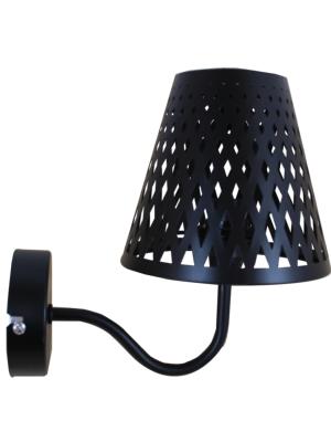 Applique Métal laqué noir avec abat jour ajouré