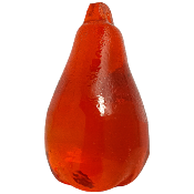 Perle poire - Orange translucide - Petit modèle