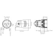 Composant électrique prise - Fiche femelle 2 phases + terre - 16A